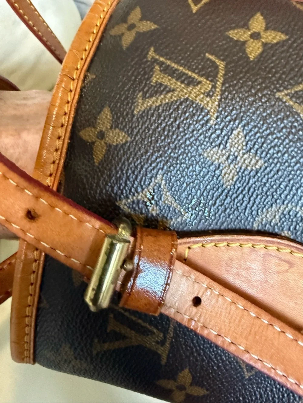 Louis Vuitton Monogram Canvas Bucket Bag - Brown/Tan Leather - Picture 13 of 14
